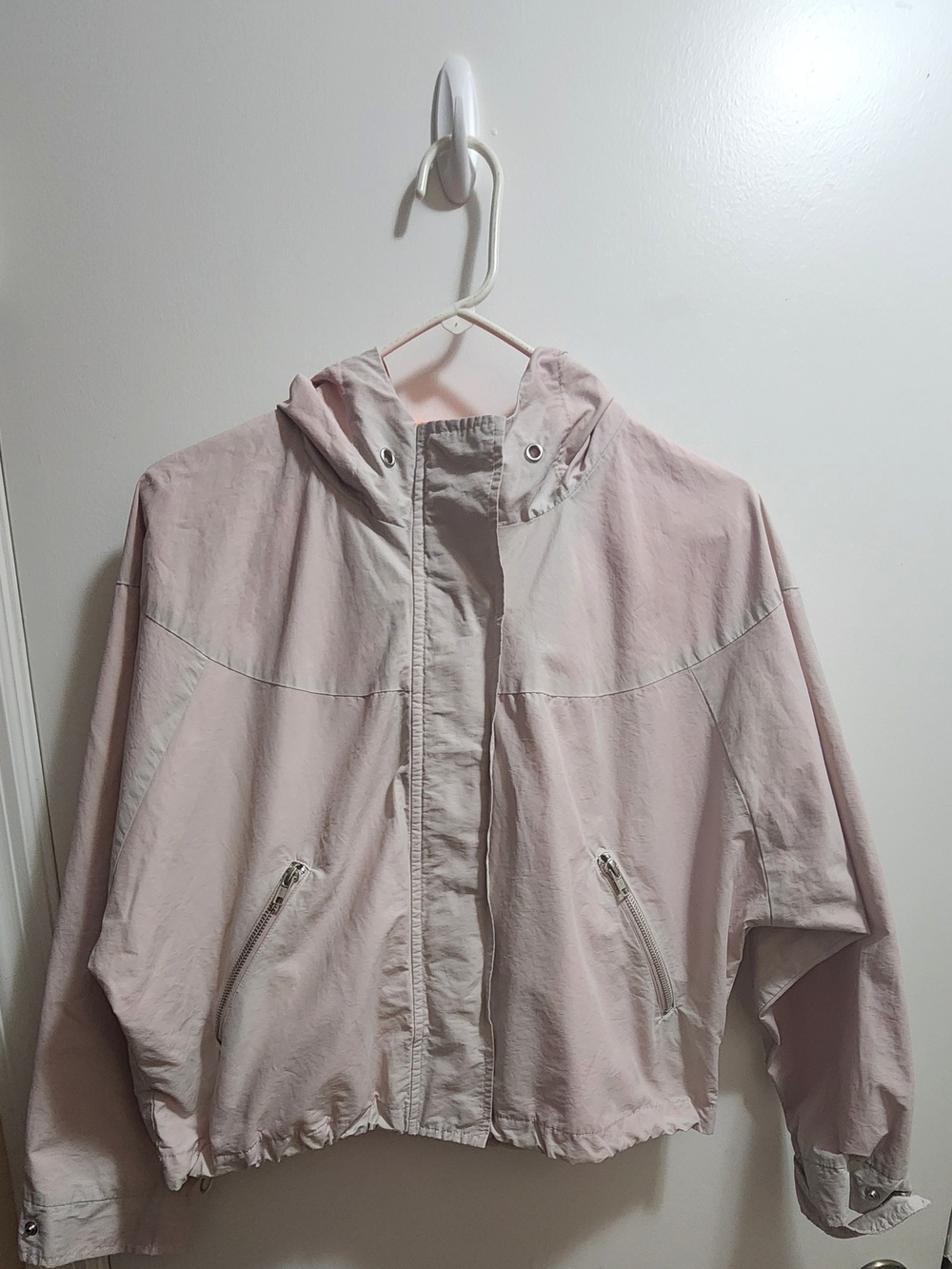 Forever 21 Cropped Windbreaker Jacket M Beige